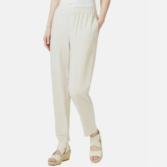 Eileen Fisher Pants - Eileen Fisher Silk Slouchy Ankle Pant in Bone White Size XL New with tag